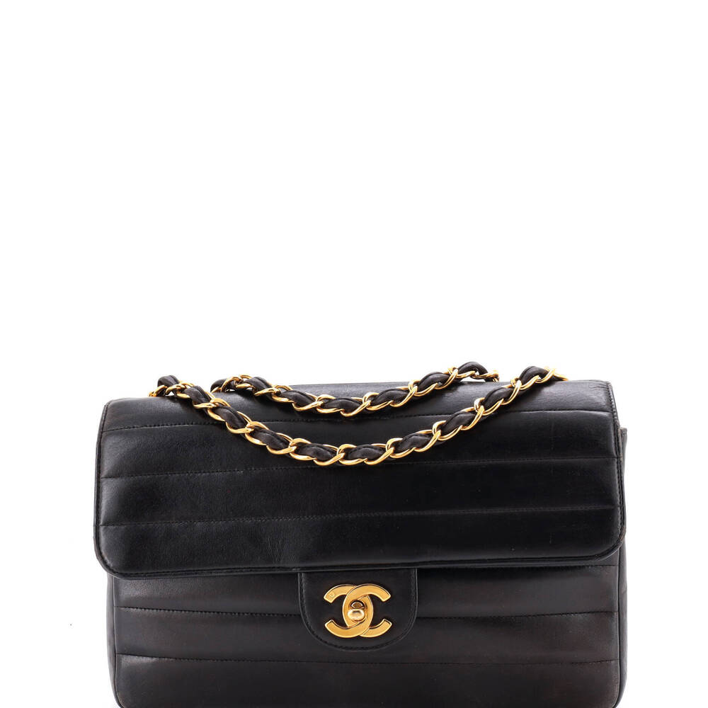 Chanel Jumbo Vintage CC Flap Bag Horizontal Quilted Leather